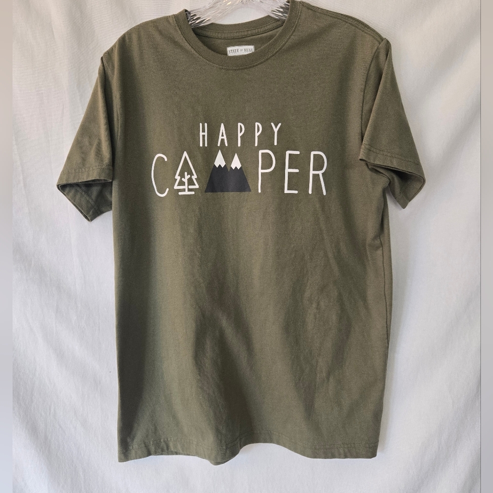 State Of Mine Crewneck Sage Green Short Sleeve Tee Size M